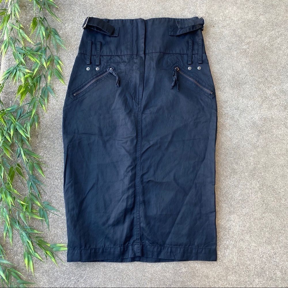 Patrizia Pepe Firenze Black Zip Pocket Skirt